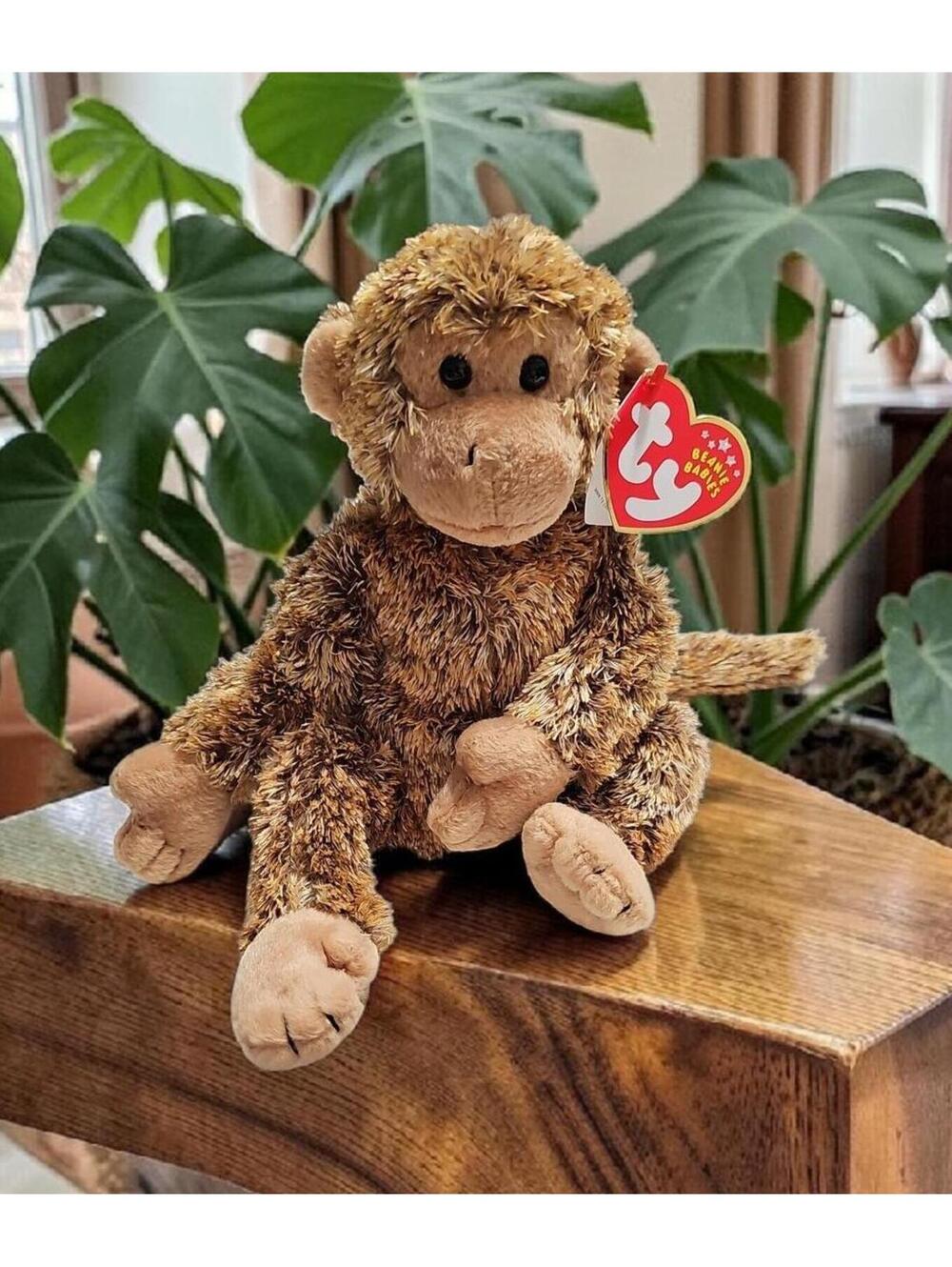 Ty Beanie Baby Bonsai the Chimpanzee 2001 Plush w/ Tags • 2002 Tush Tag